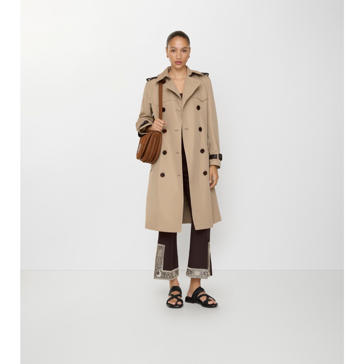  Long Silk Cotton Foxfield Trench Coat