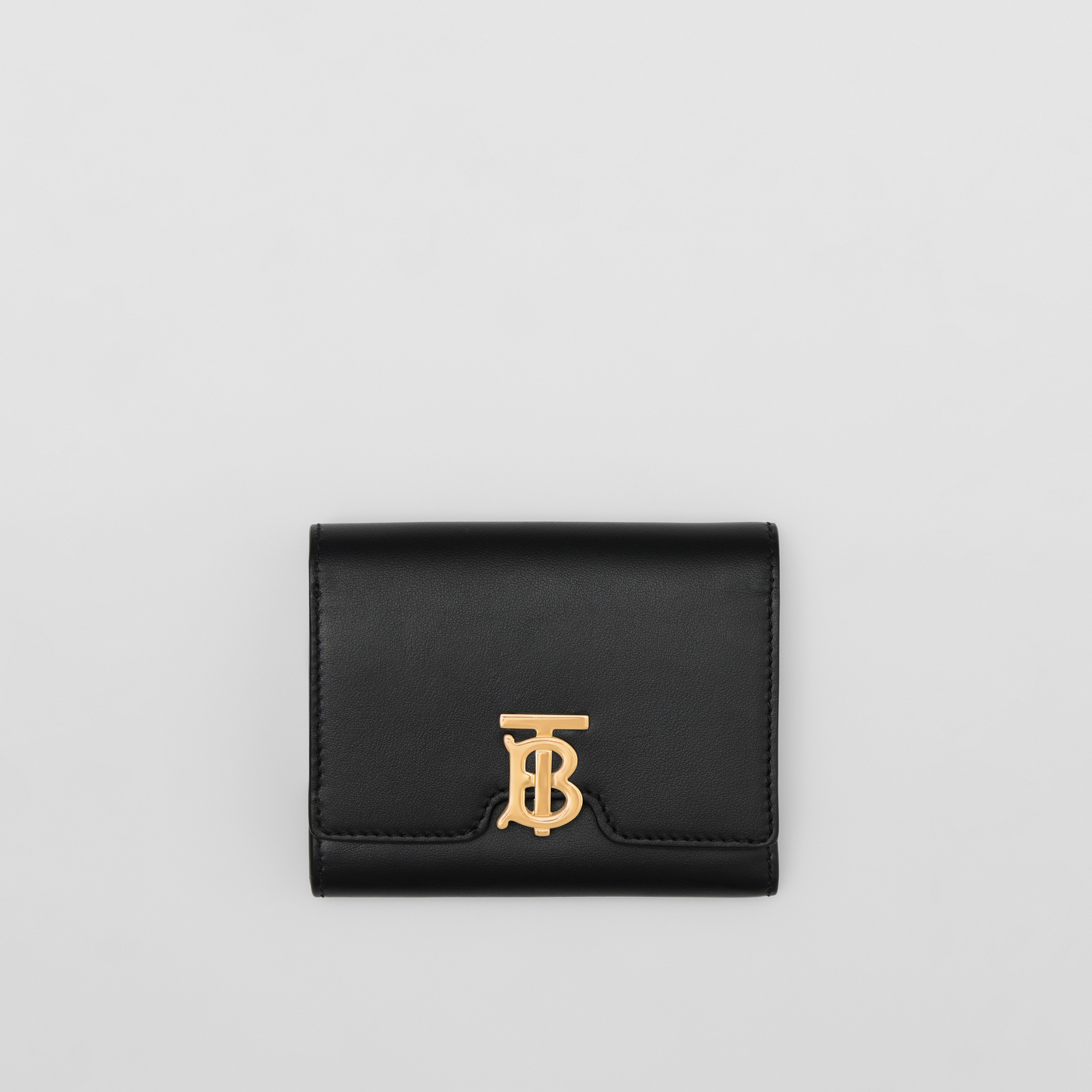 Leather TB Folding Wallet in Black - Women | Burberry® Official - 1