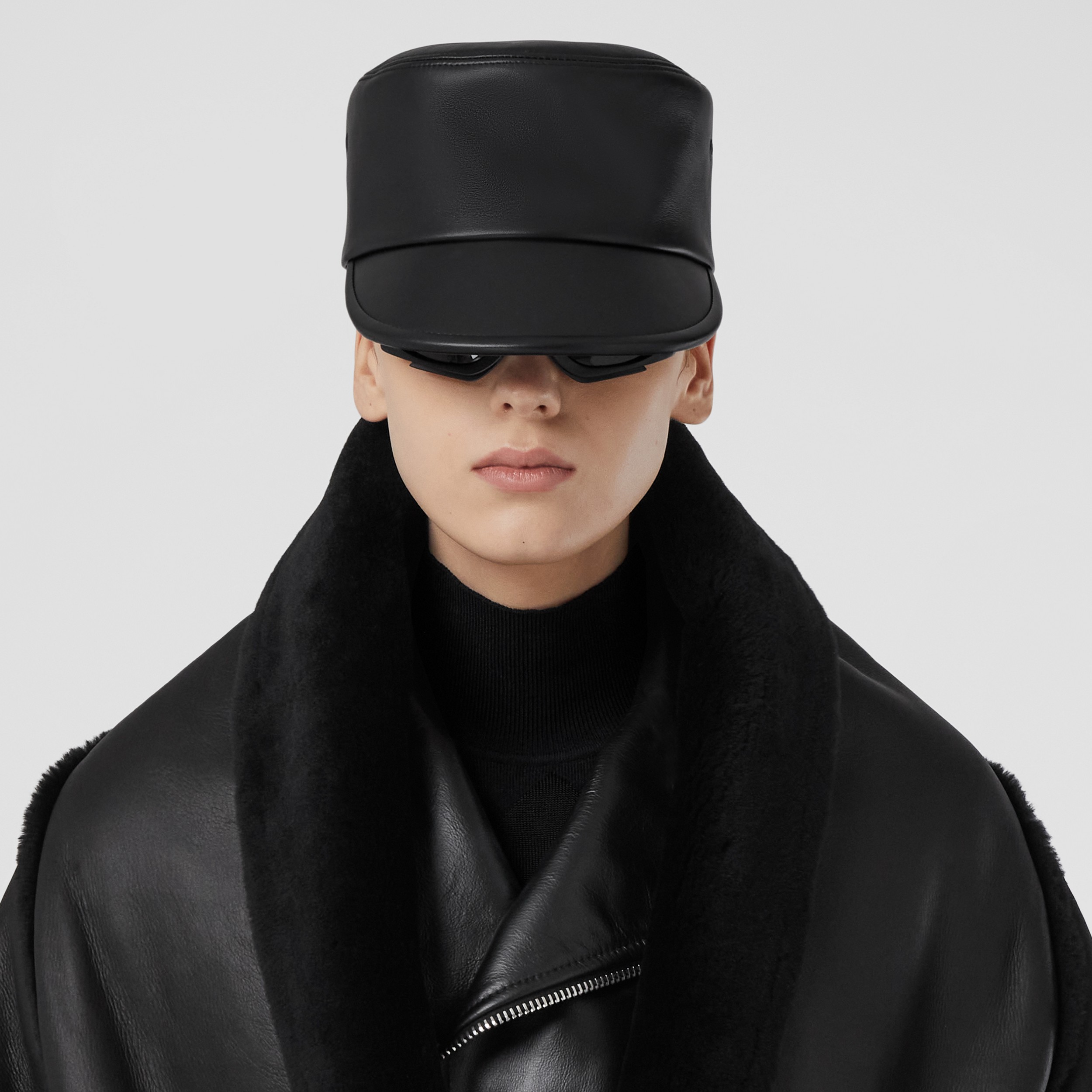 Shearling Cape in Black - Women | Burberry® Official - 2