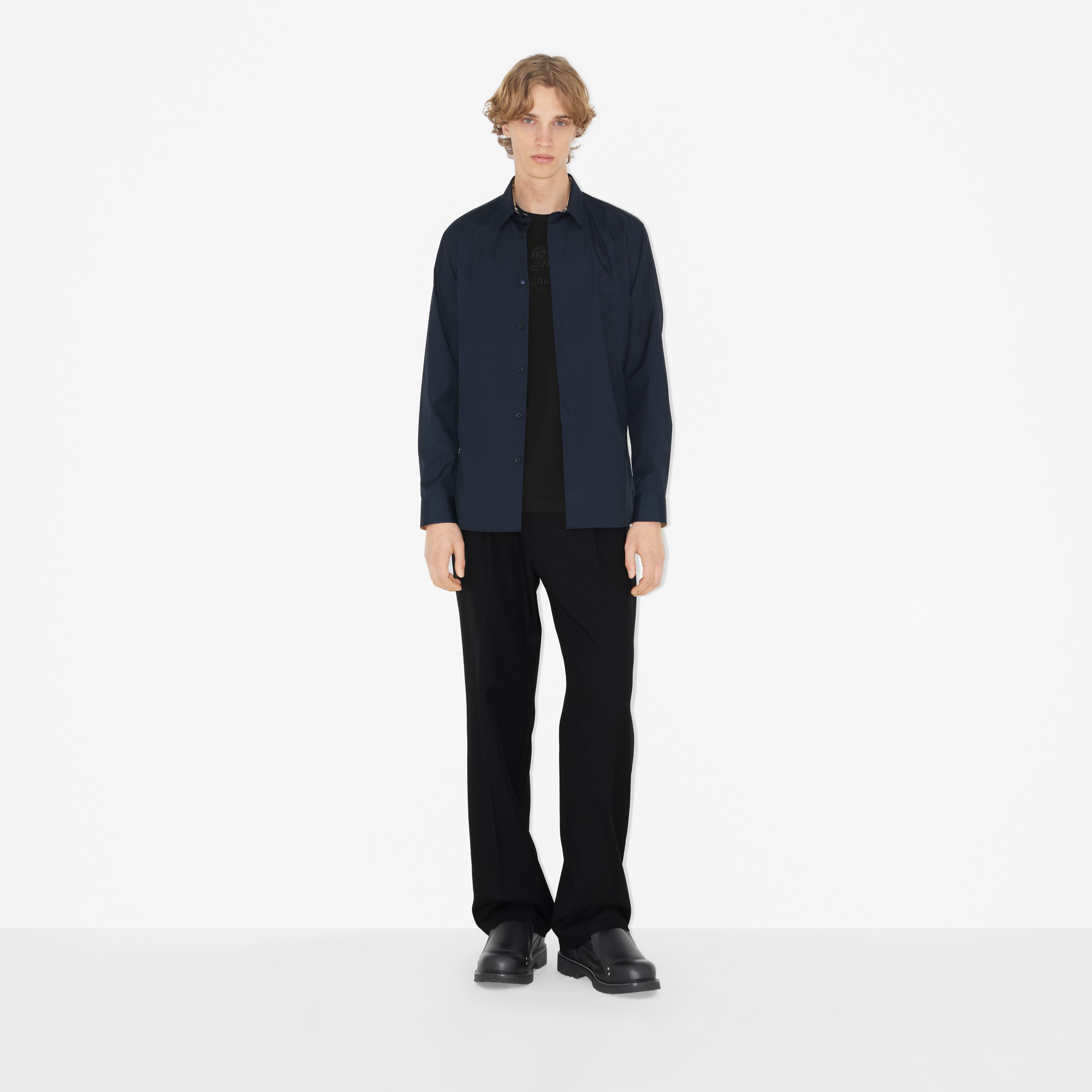EKD Stretch Cotton Shirt in Navy - Men | Burberry® Official - 2