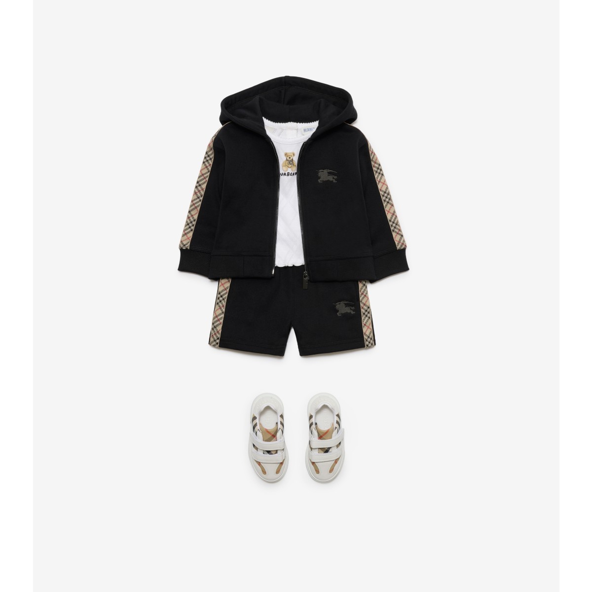  Check Trim Cotton Shorts