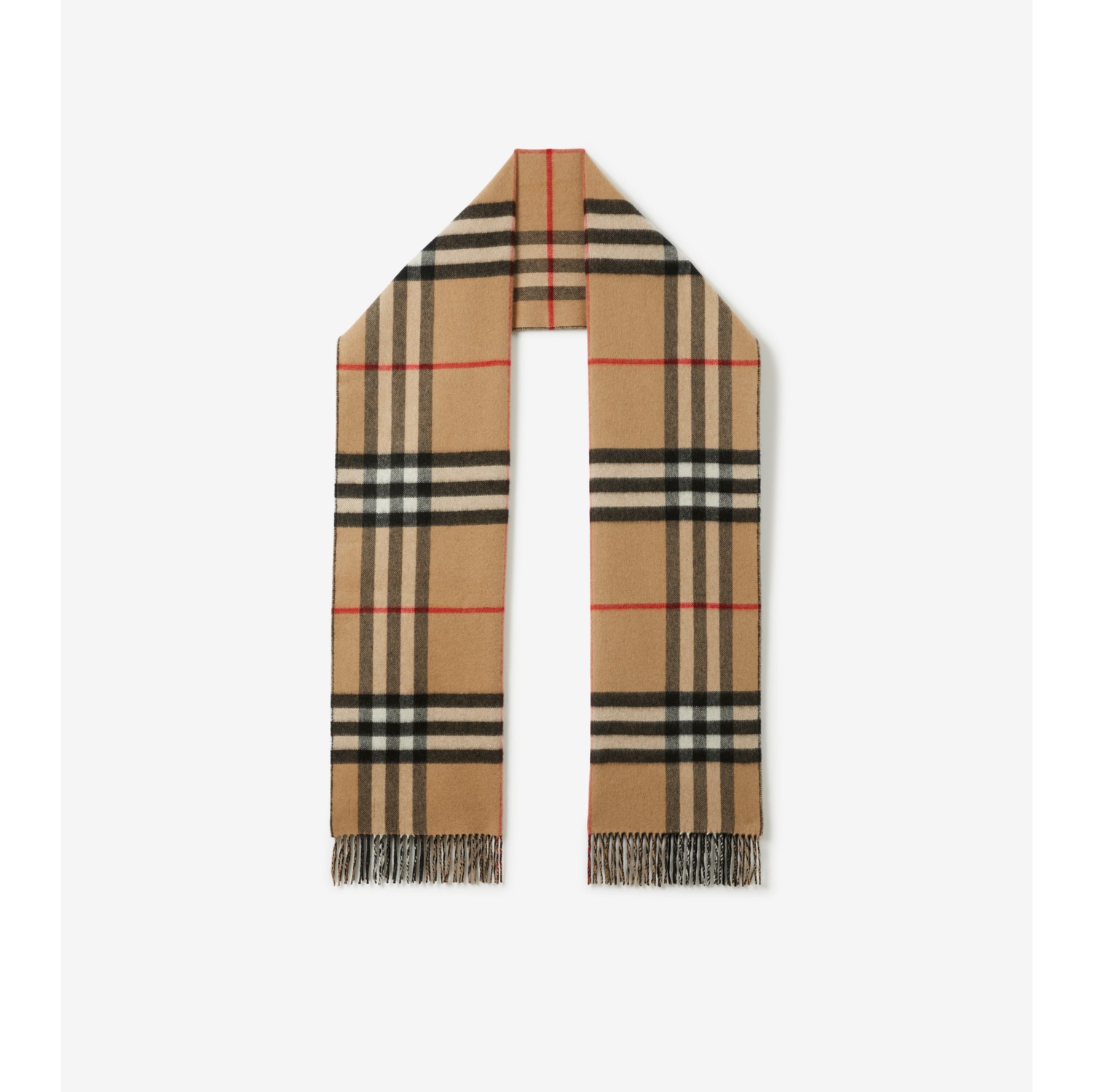 Check Cashmere Reversible Scarf in Black | Burberry® Official