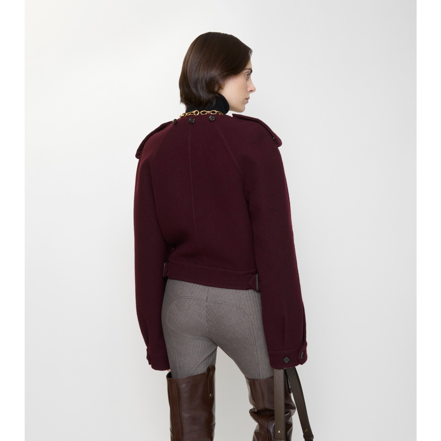 Detachable Scarf Wool Jacket