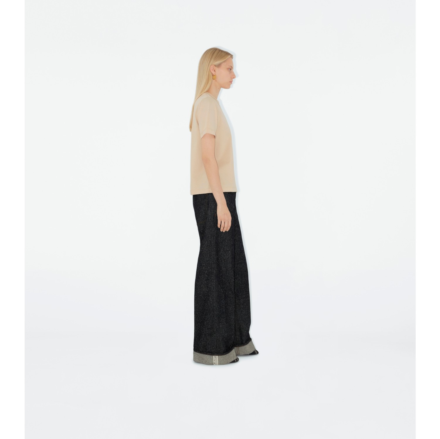 Check Label Cotton T-shirt