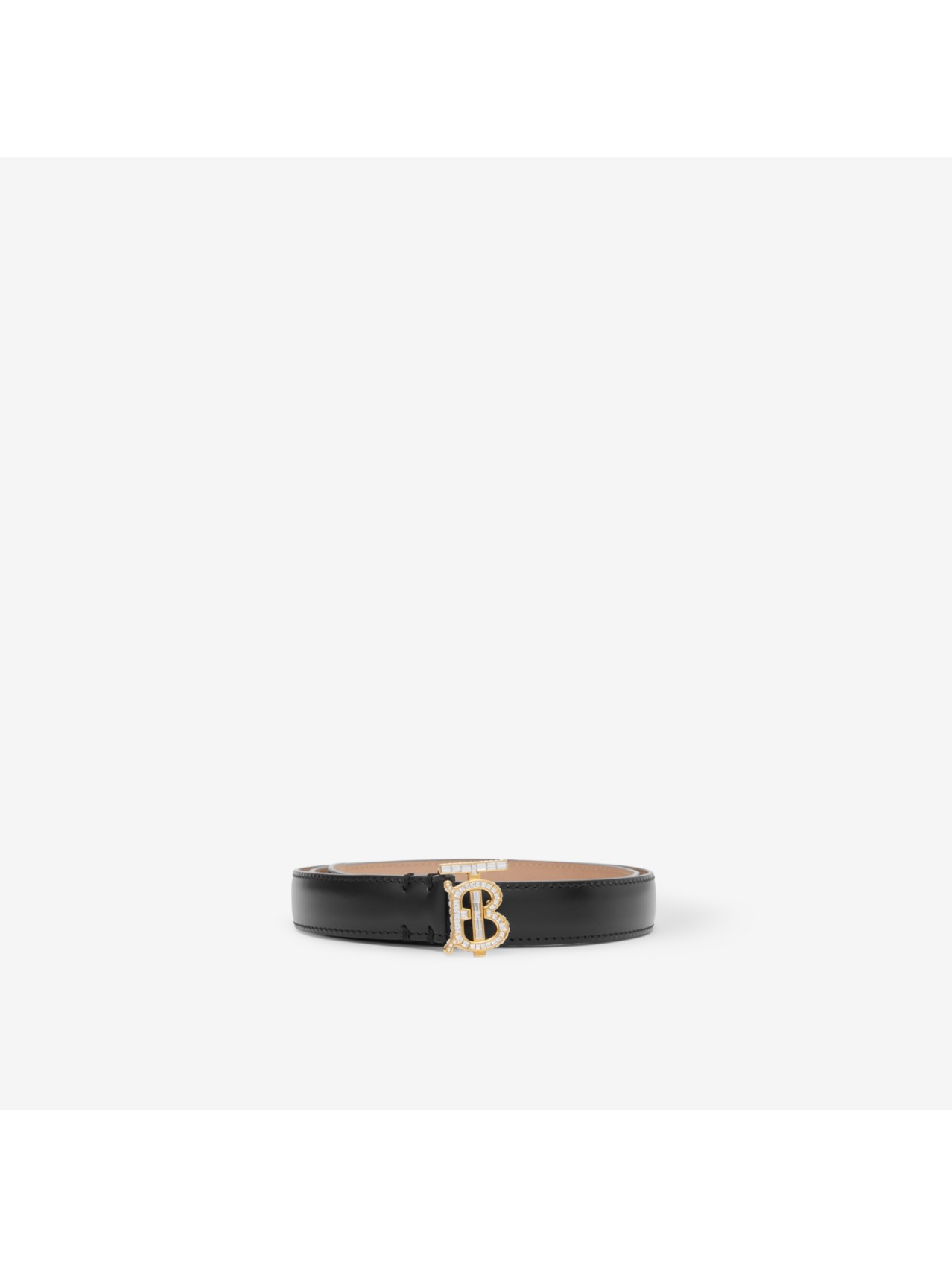 Leather Reversible TB Belt in Black/tan/gold | Burberry® Official