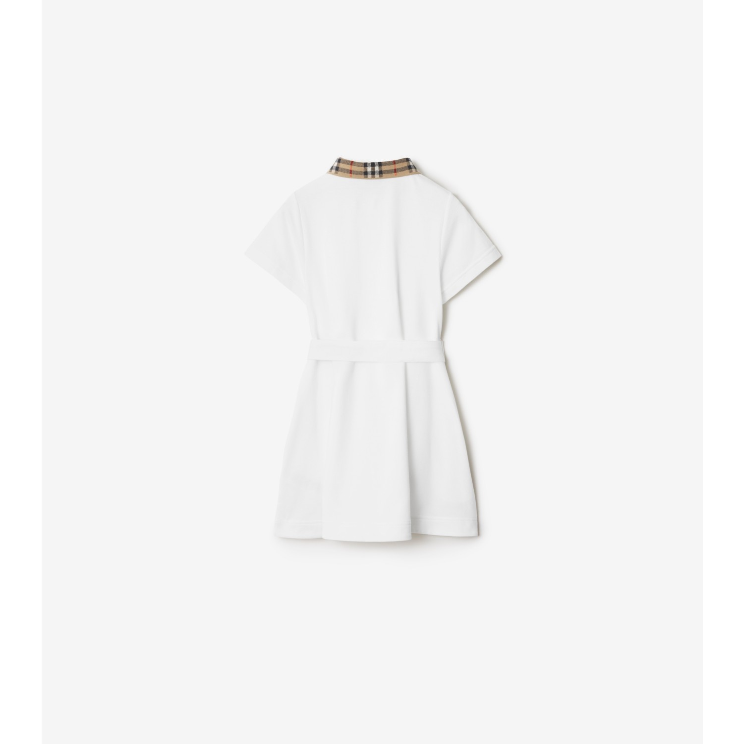 Check Collar Cotton Polo Shirt Dress