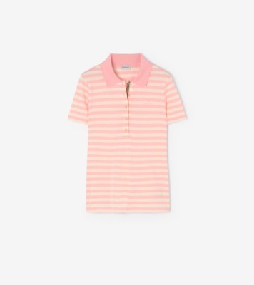 Striped Cotton Polo Shirt Candy pink sandstone ®