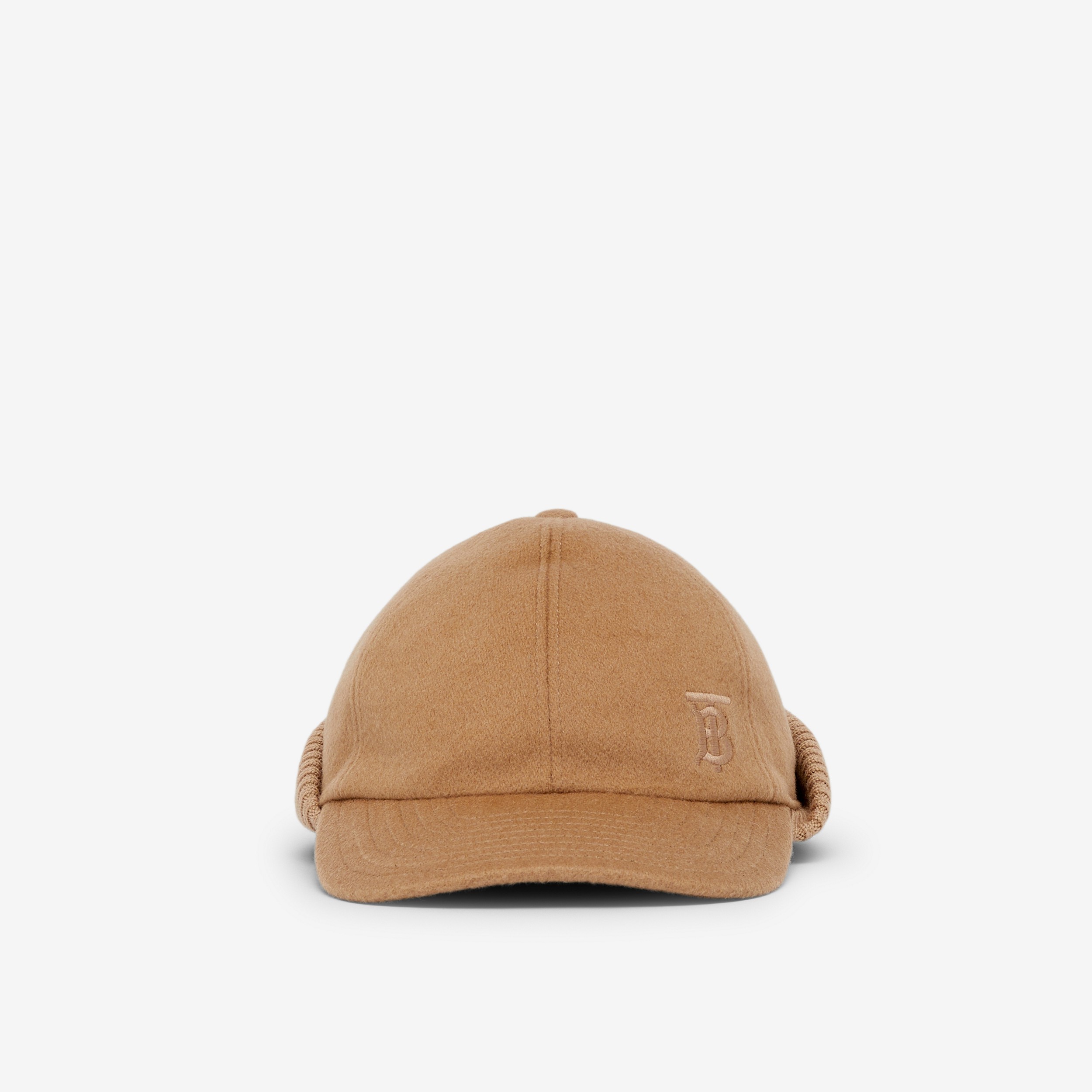 Monogram Motif Reconstructed Cashmere Baseball Cap in Camel | Burberry® Official - 1