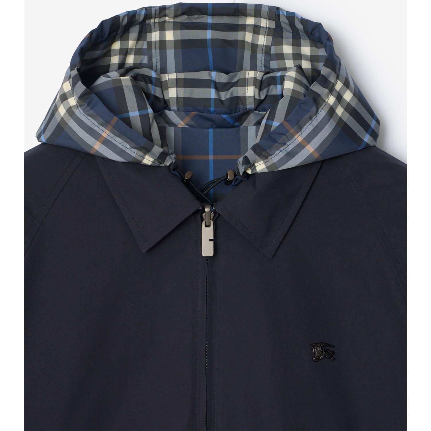 Reversible Check Cotton Jacket in Silhouette blue - Men | Burberry® Official