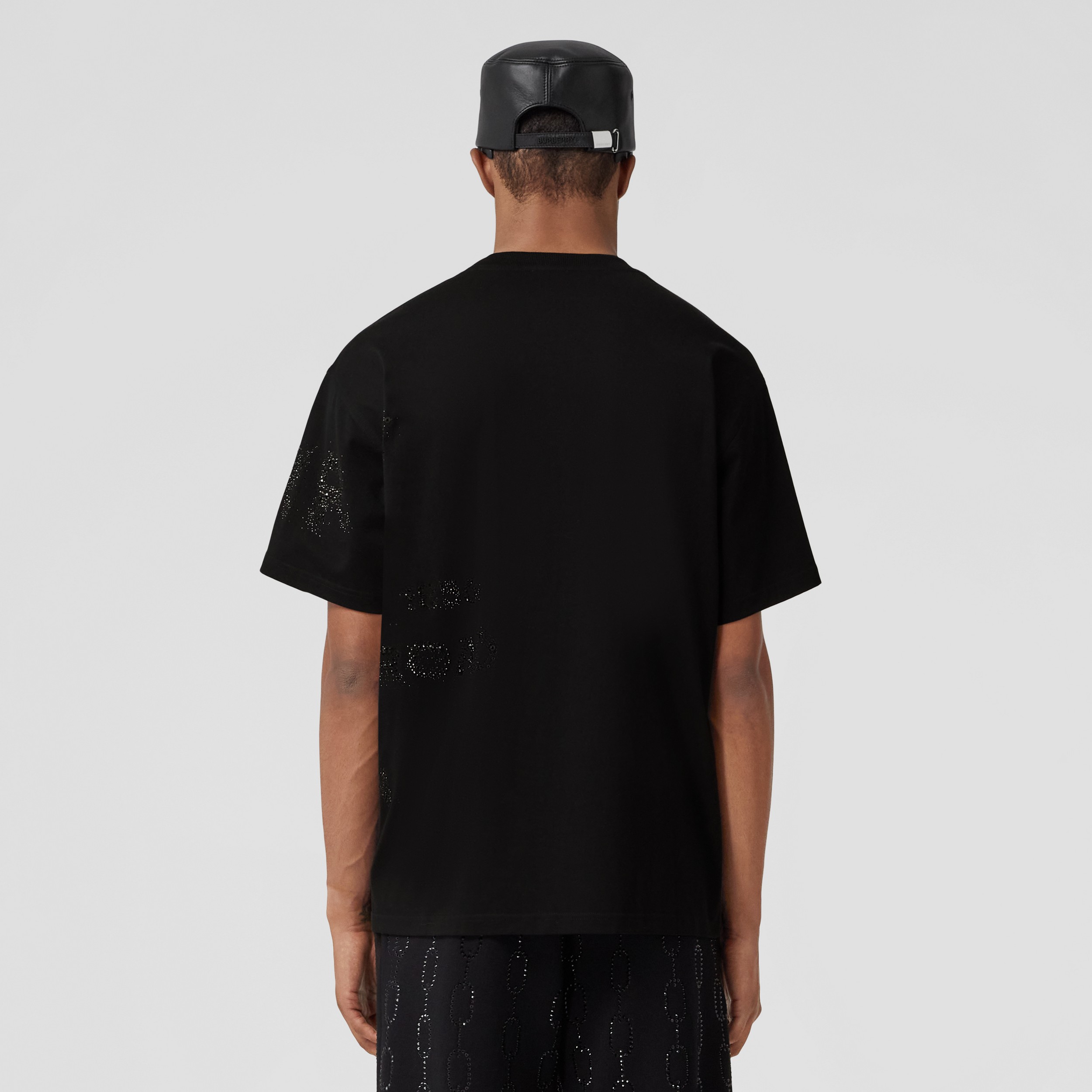 T-shirt en coton Horseferry à cristaux (Noir) - Homme | Site officiel Burberry® - 3