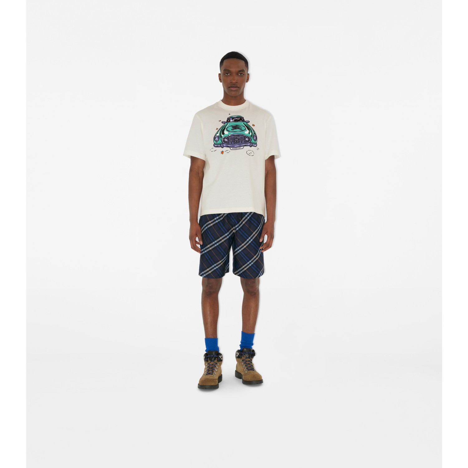 Check Silk Poplin Shorts