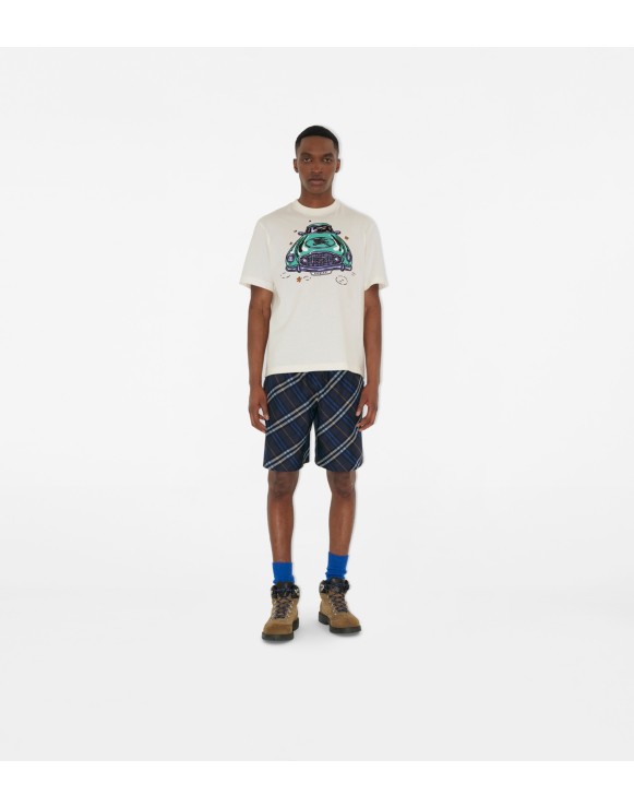 Check Silk Poplin Shorts