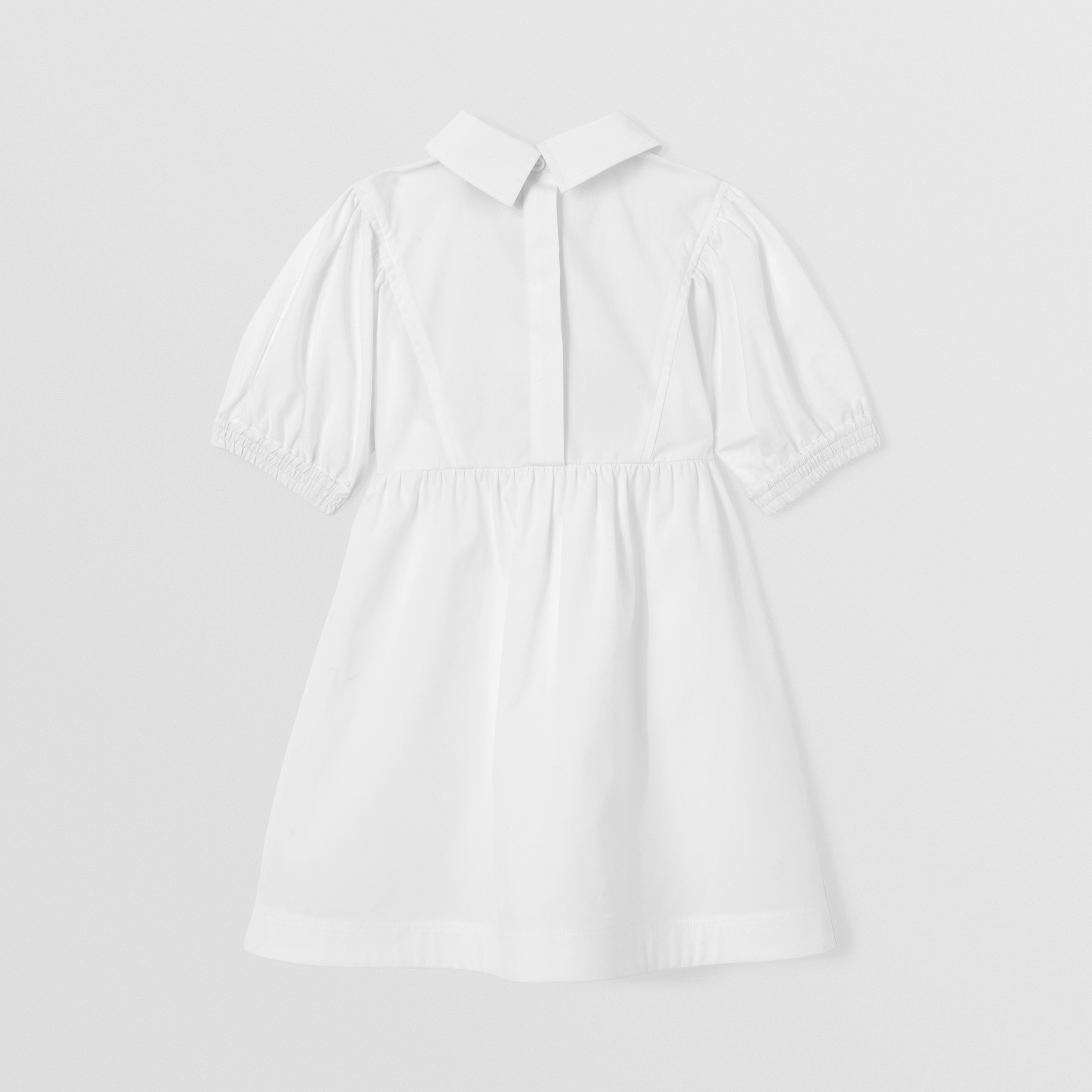 Vestido de mangas curtas em algodão stretch com logotipo gráfico (Branco) | Burberry® oficial - 4