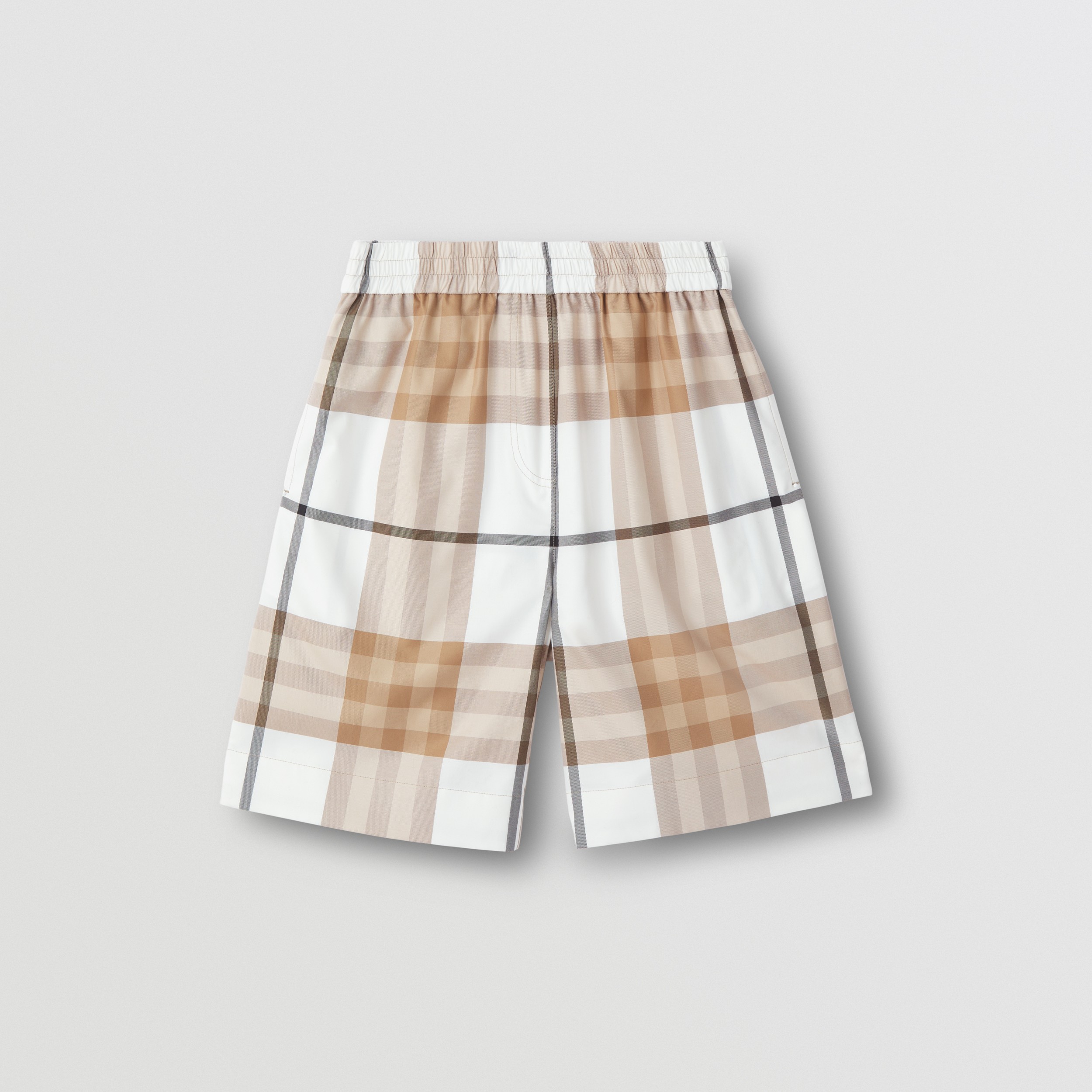 Check Cotton Shorts in Frosted White - Women | Burberry® Official - 4