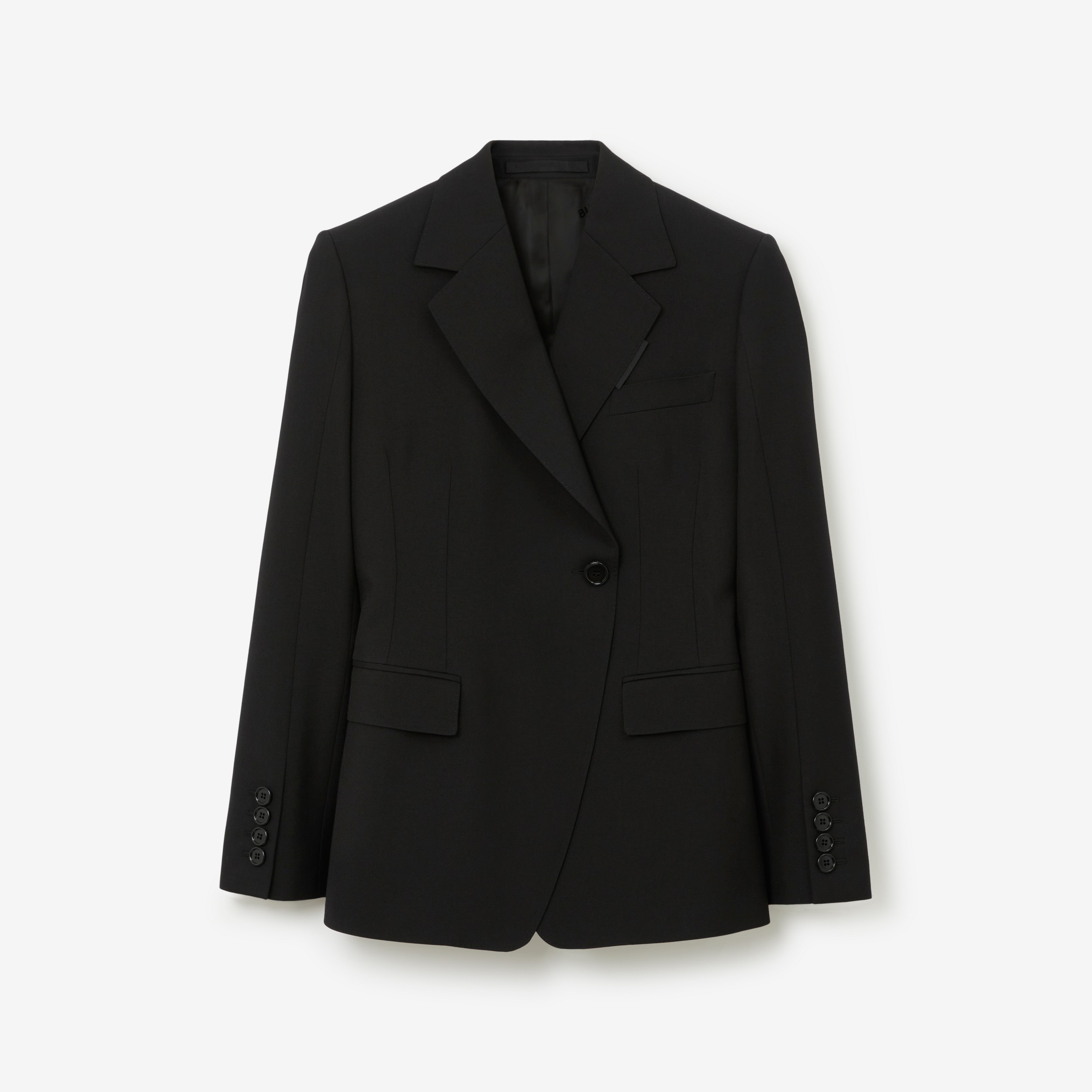 Wool Tailored Jacket in Black - Women | Burberry® Official - 1