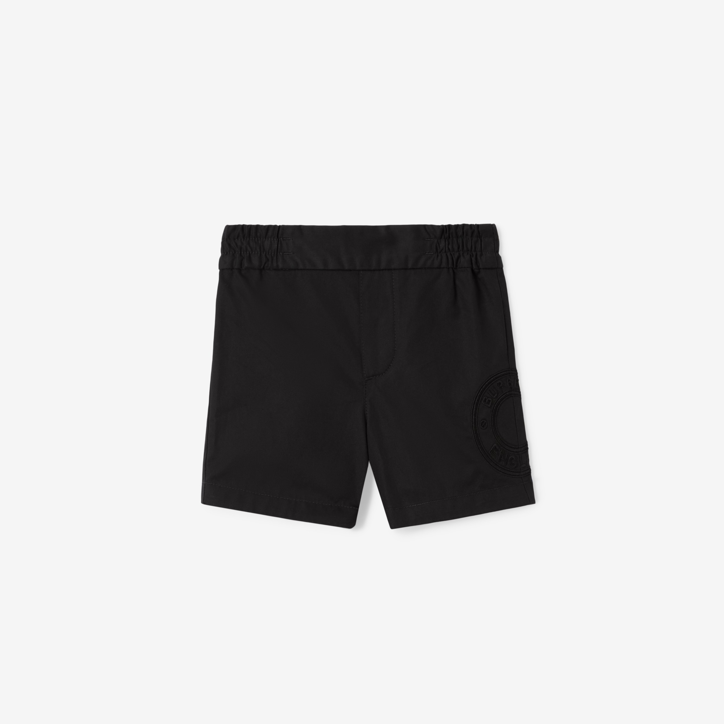 Logo Graphic Cotton Twill Chino Shorts in Black - Children | Burberry® Official - 1