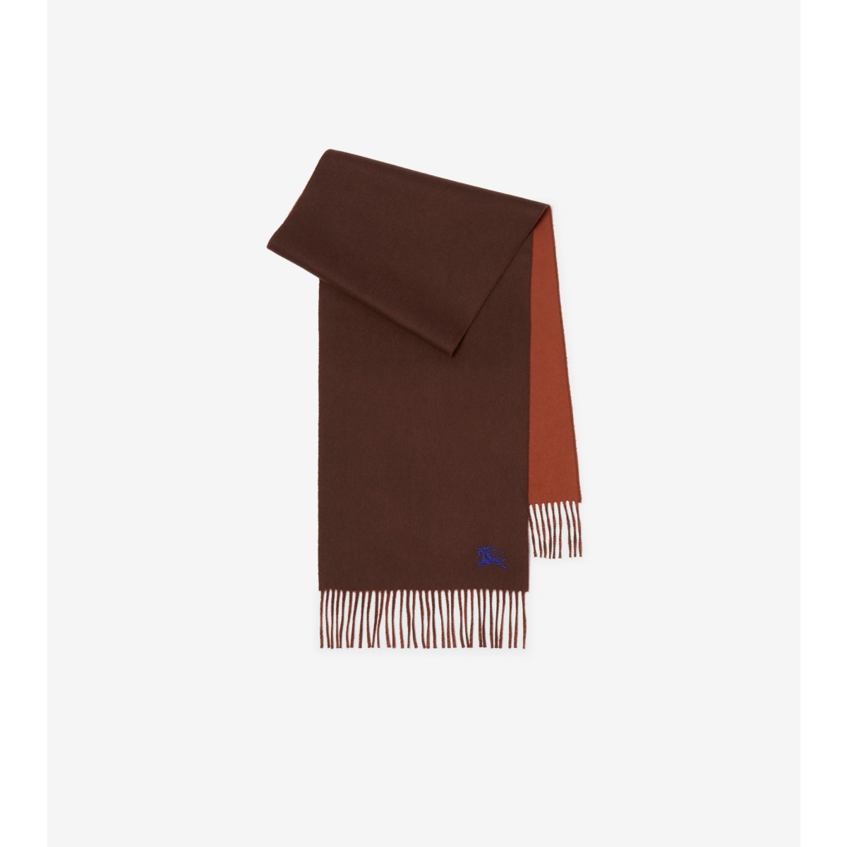 Burberry Cashmere Reversible Ekd Scarf In Brown