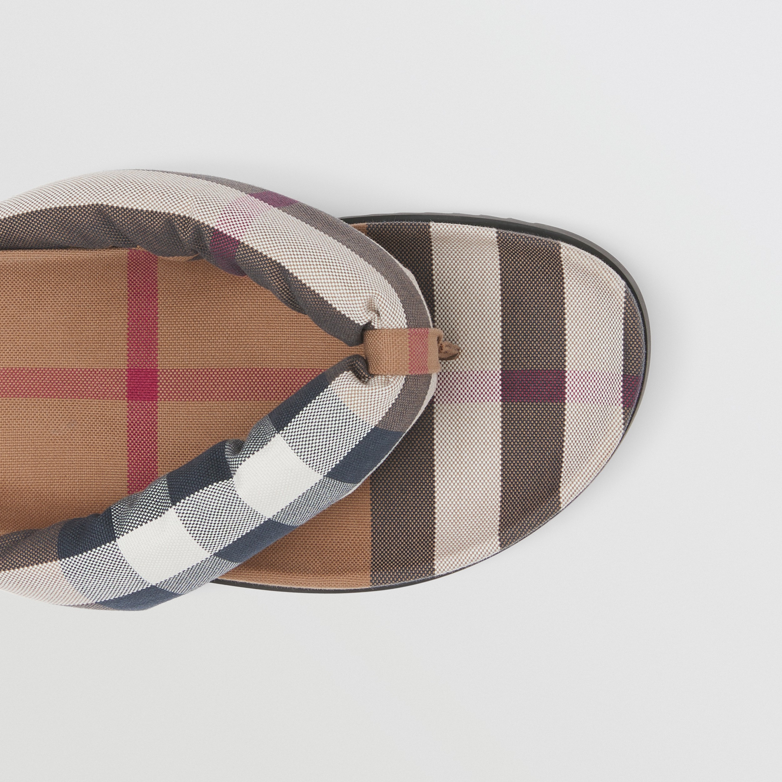 Exaggerated Check Cotton Sandals in Birch Brown - Men | Burberry® Official - 2