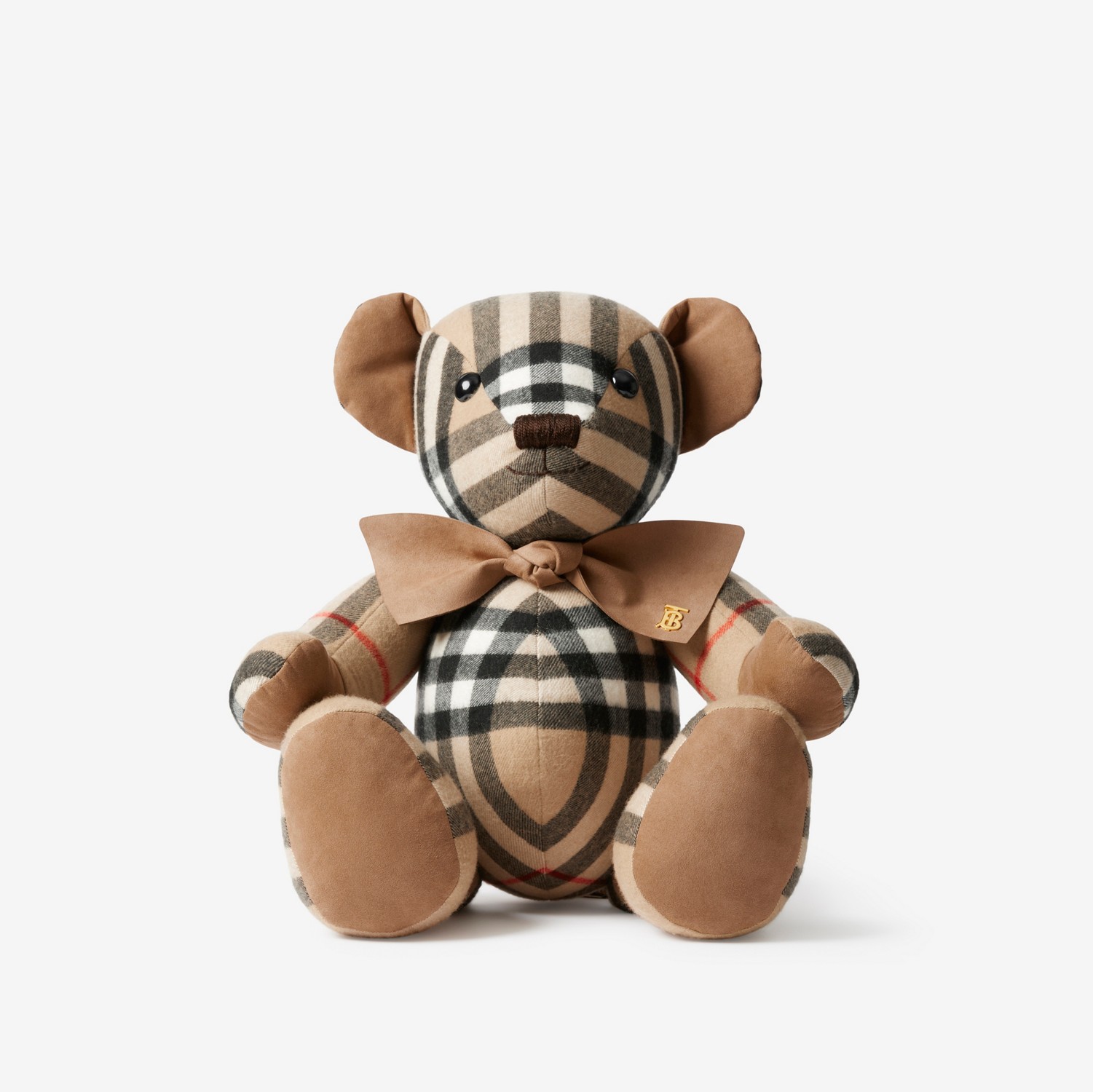 Check Cashmere Thomas Bear in Archive Beige | Burberry® Official