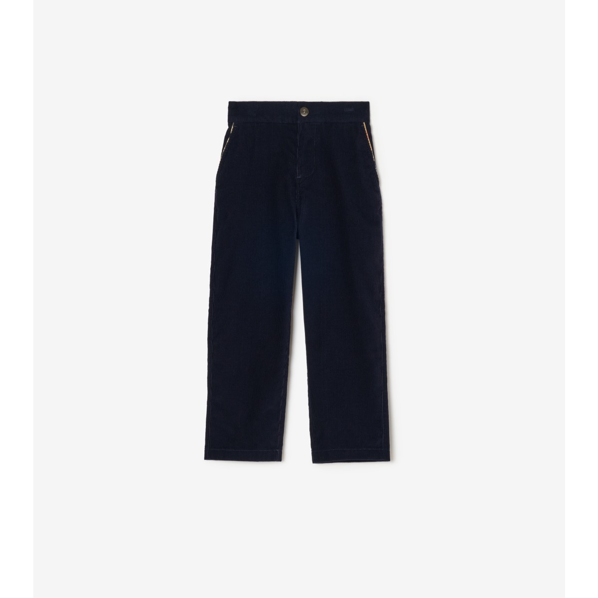  Check Trim Corduroy Trousers