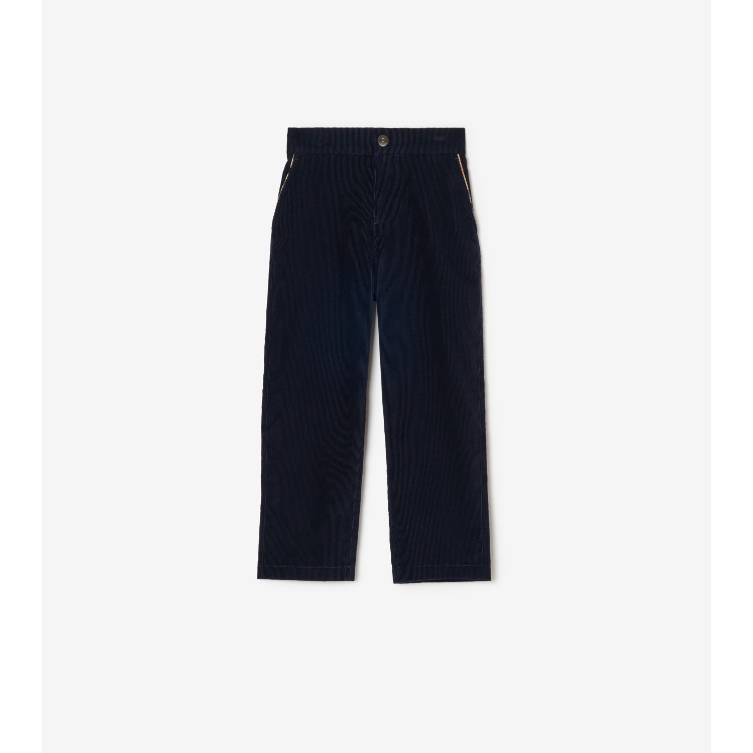 Check Trim Corduroy Trousers