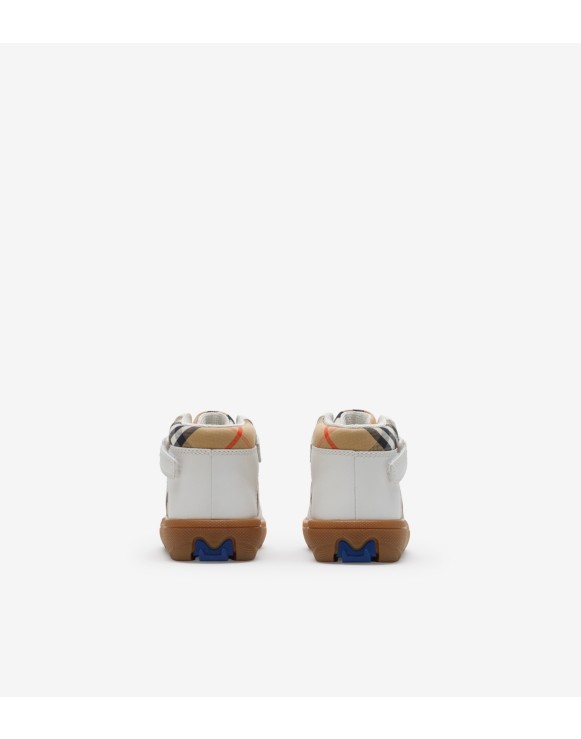 Sneakers montantes en cuir et Check