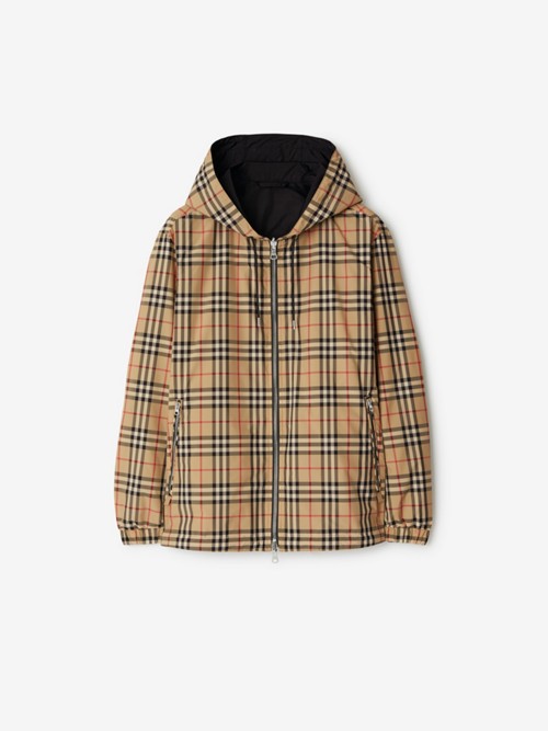 Burberry Reversible Check Jacket In Brown