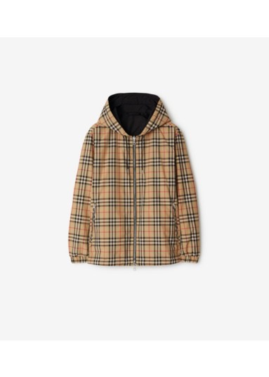 Reversible Check Hooded Jacket
