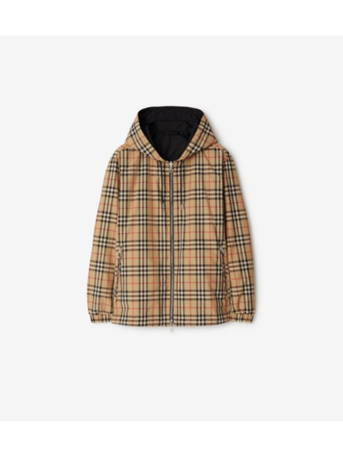 Burberry Reversible Check Jacket In Brown