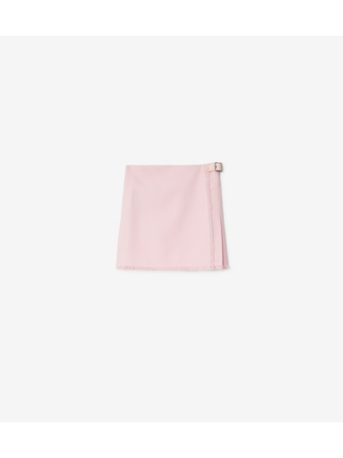 Burberry Textured Wool Mini Kilt Skirt In Cameo