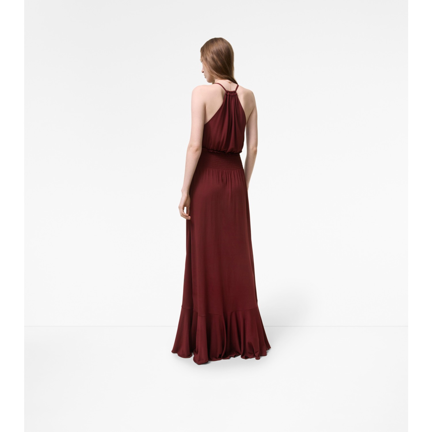 Viscose Jersey Dress in Ninebark red - Women | Burberry® Official