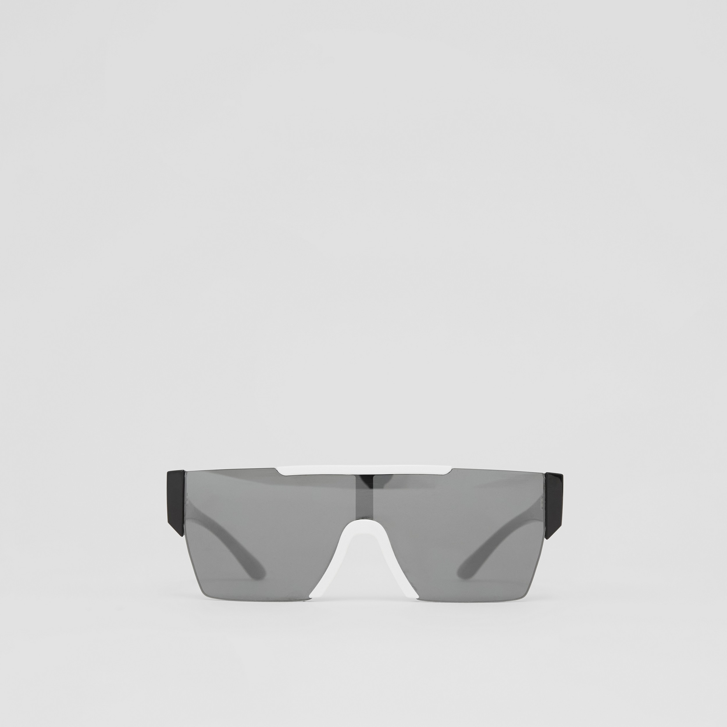 徽标装饰长方框太阳眼镜 (白色) | Burberry® 博柏利官网 - 1