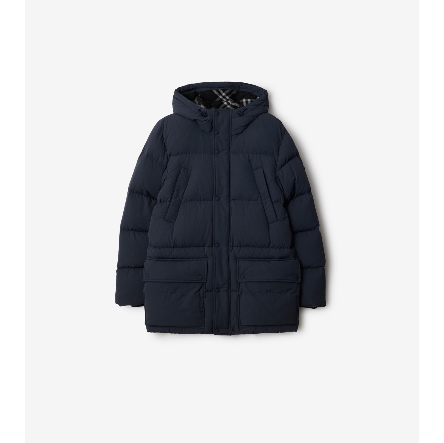 Nylon Burford Puffer Jacket in Navy charcoal Men Burberry Official