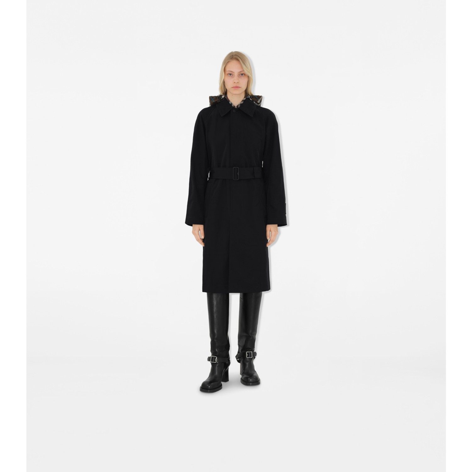 Long Nylon Cotton Car Coat in Black - Women | Burberry® Official