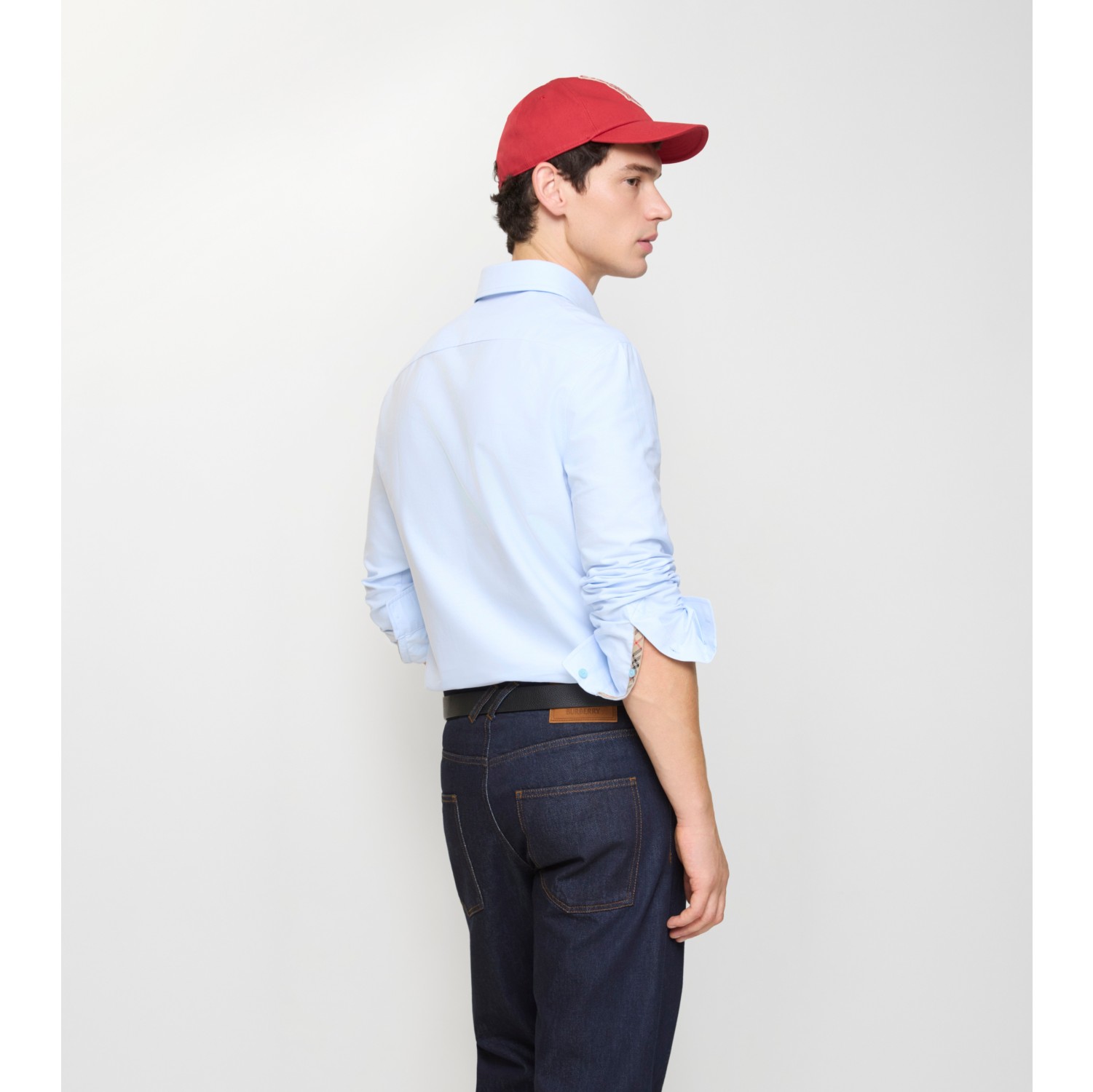 Slim Fit Cotton Oxford Shirt in Blue smoke - Men | Burberry® Official