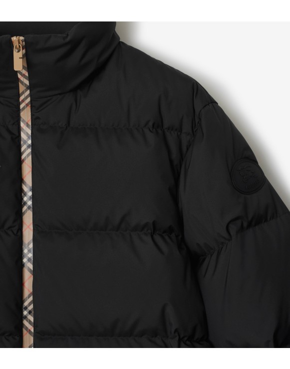 Check Trim Puffer Jacket