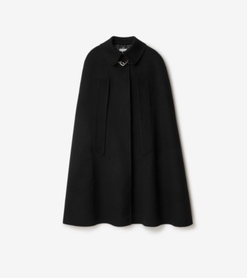 合間公式アカウント　Burberrys WOOL&CASHMERE Wool Cashmere Cape in Black | Burberry® Official