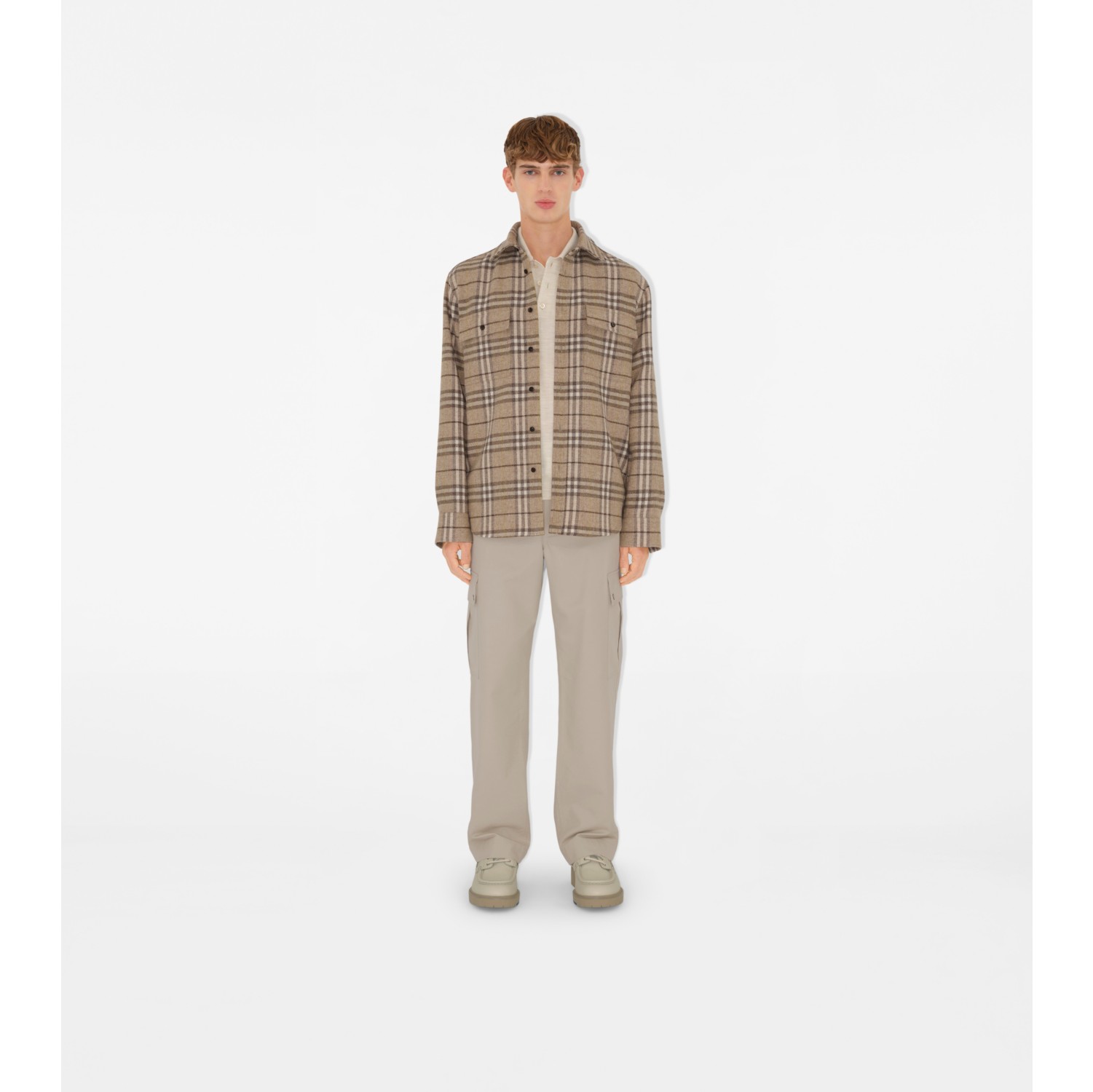 Oversized Check Wool Shirt