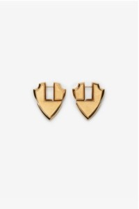 Small Shield Earrings in Gold