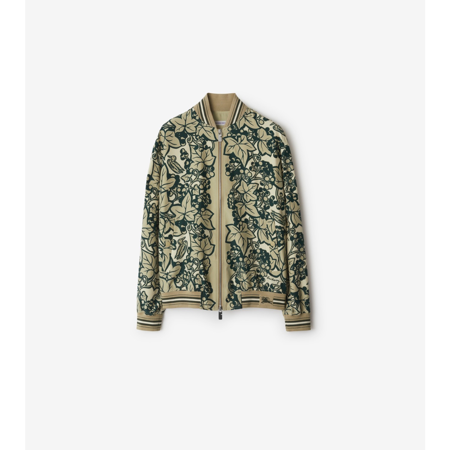 Ivy Silk Bomber Jacket in Safari Women Technical Burberry Official