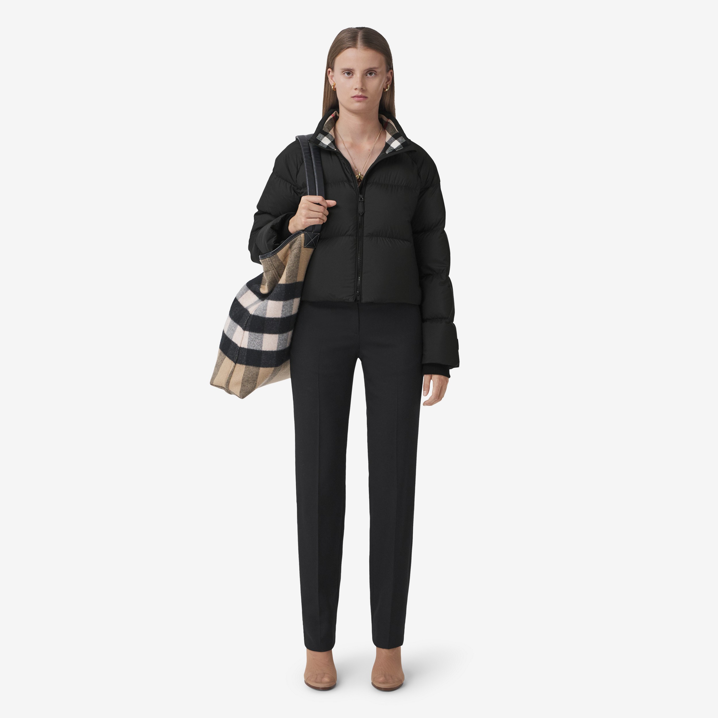 로고 아플리케 크롭 퍼퍼 재킷 (블랙) - 여성 | Burberry® - 2