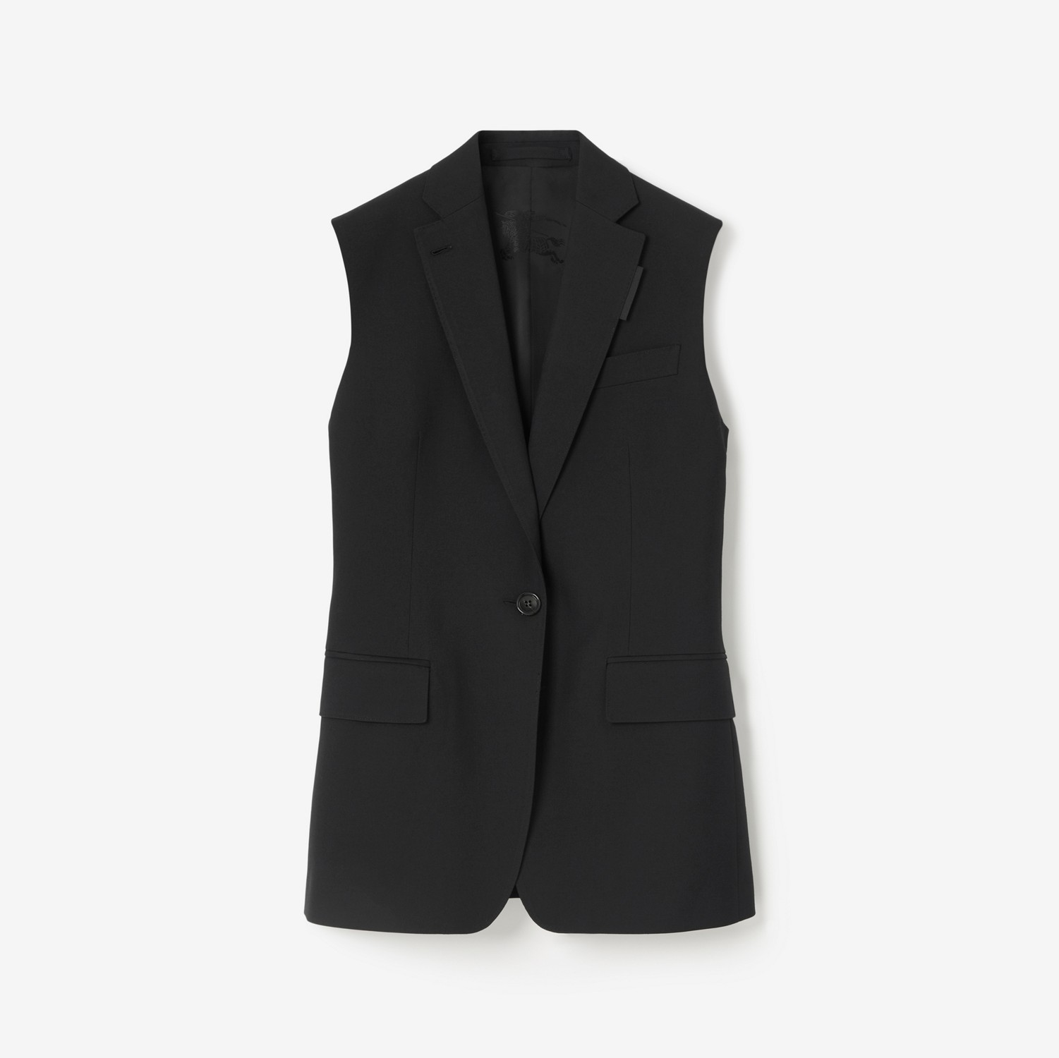 Sleeveless Wool Tailored Jacket in Black - Women | Burberry® Official