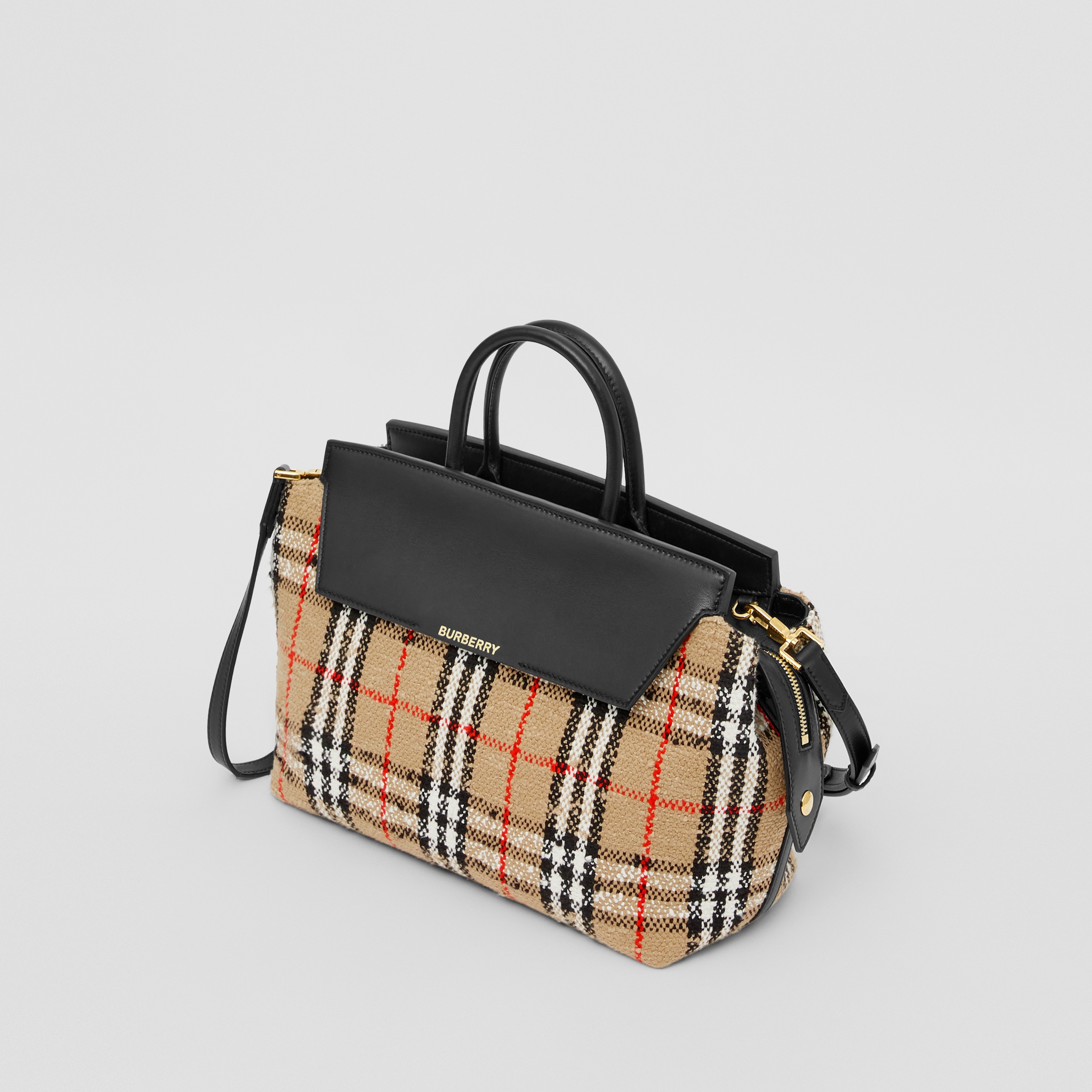 Vintage Check Bouclé Medium Catherine Bag in Archive Beige - Women | Burberry® Official - 4