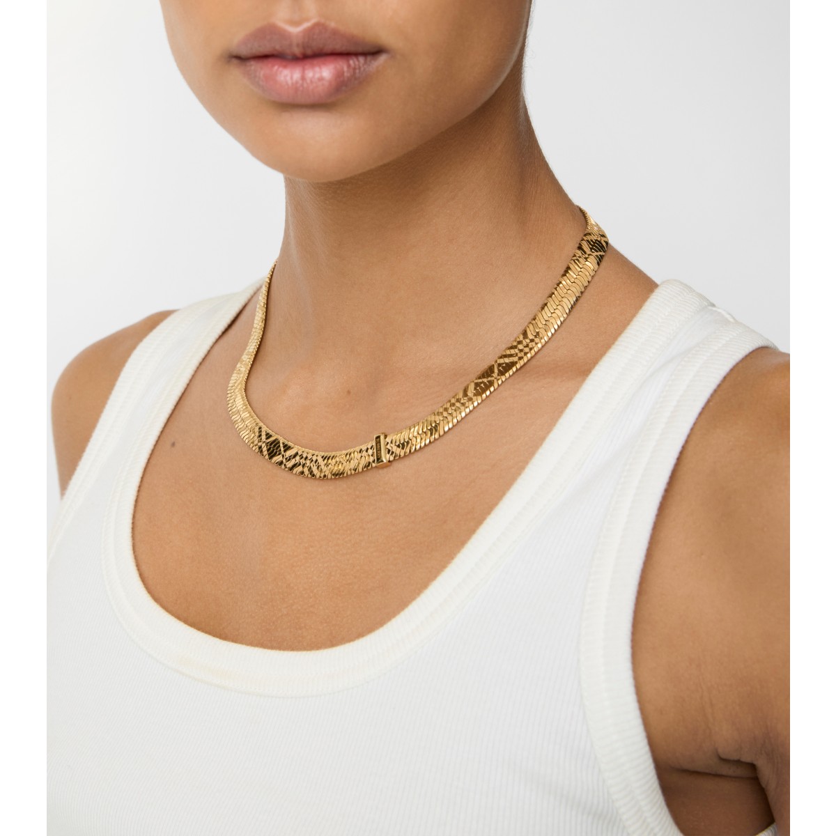  Check Engraved Necklace