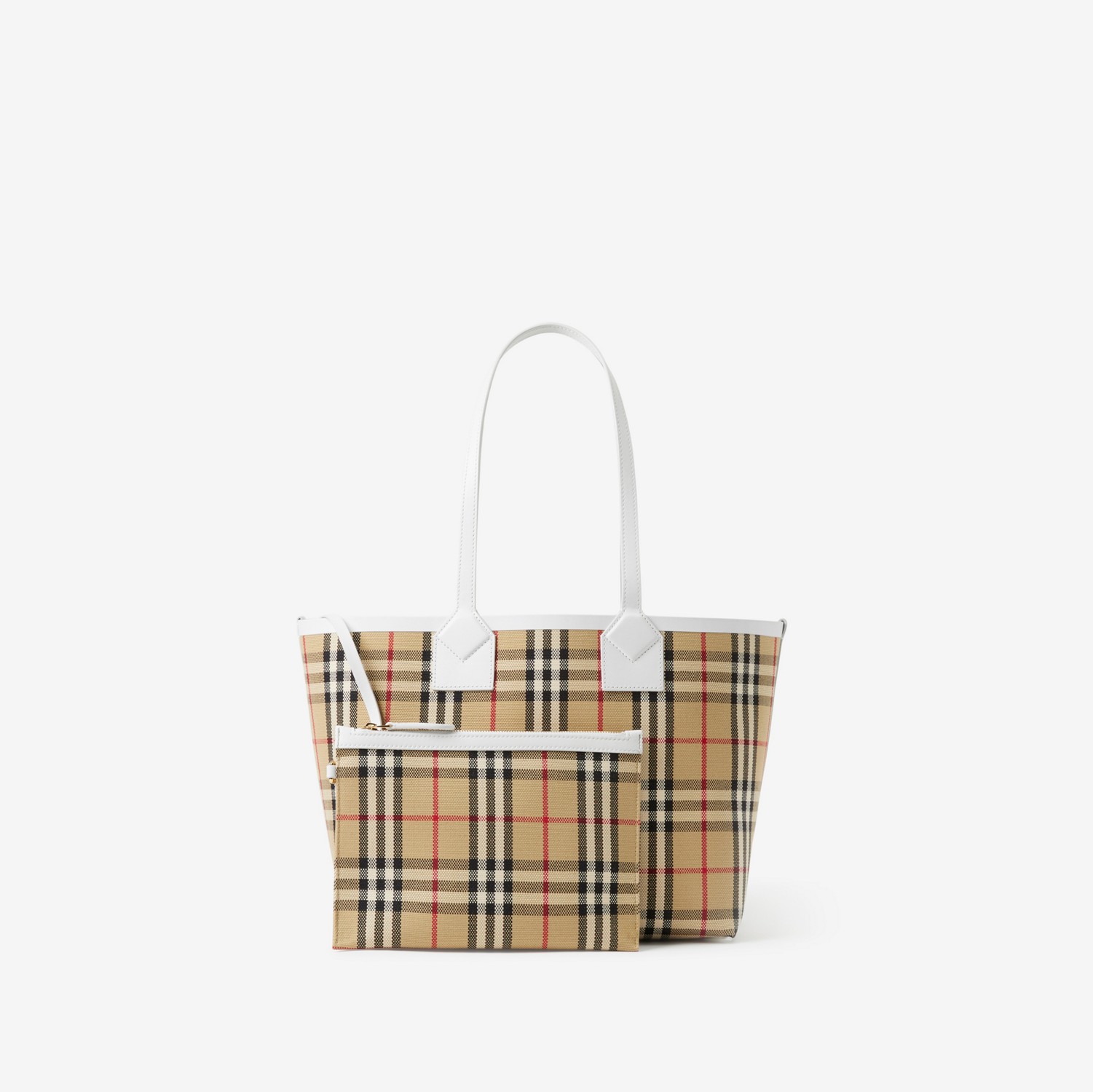 Small London Tote Bag in Archive Beige/white - Women | Burberry® Official