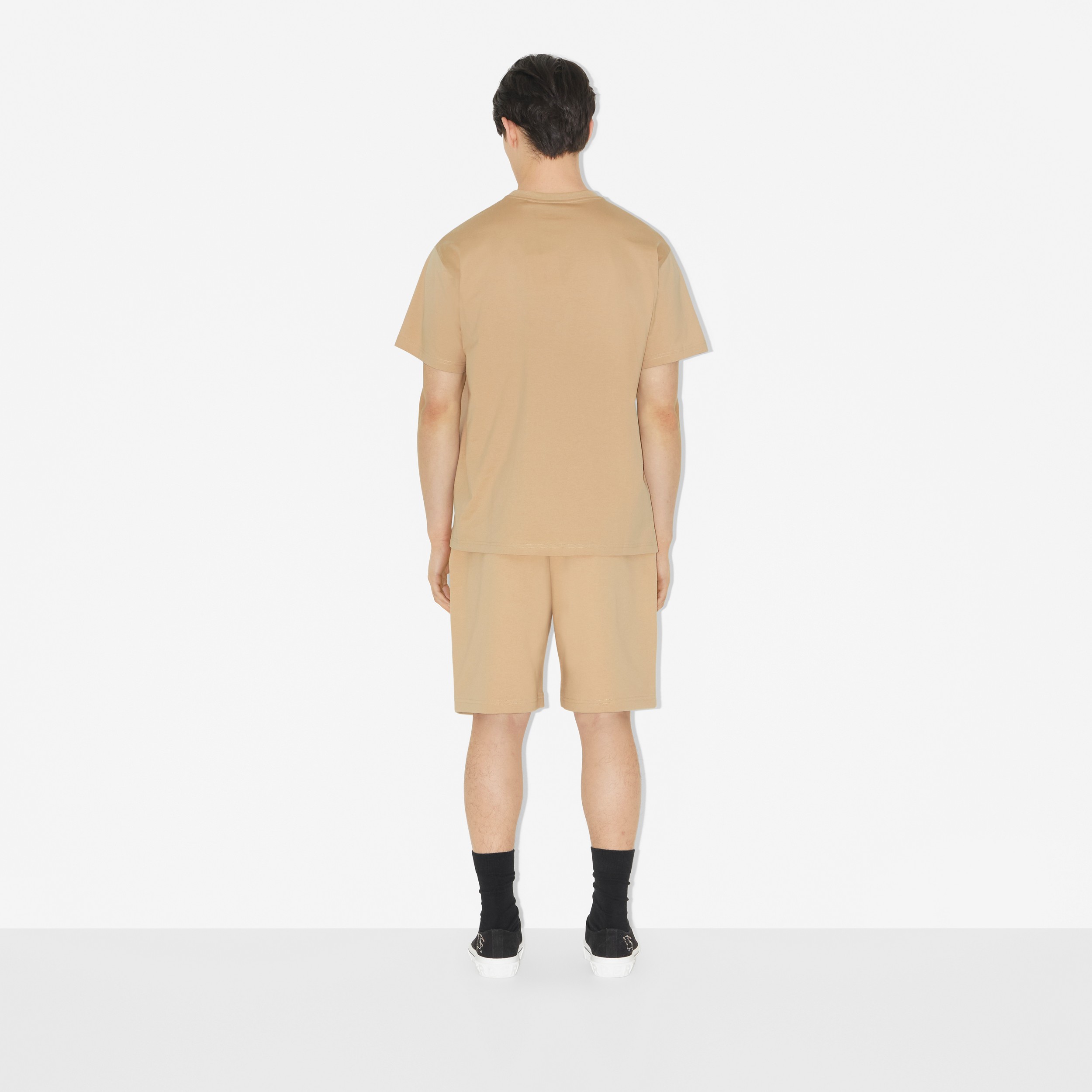 Camiseta en algodón con EKD en tejido Check (Rosa Beige Suave) - Hombre | Burberry® oficial - 4