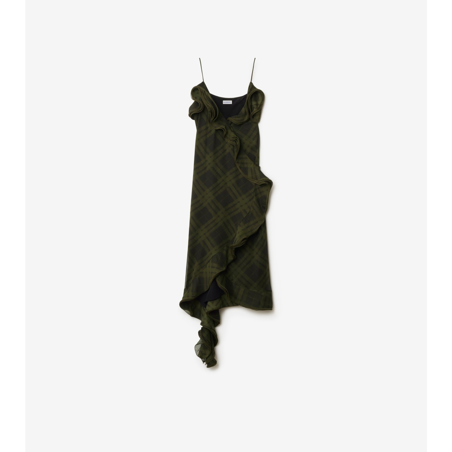 Vestido estilo wrap de seda em Check