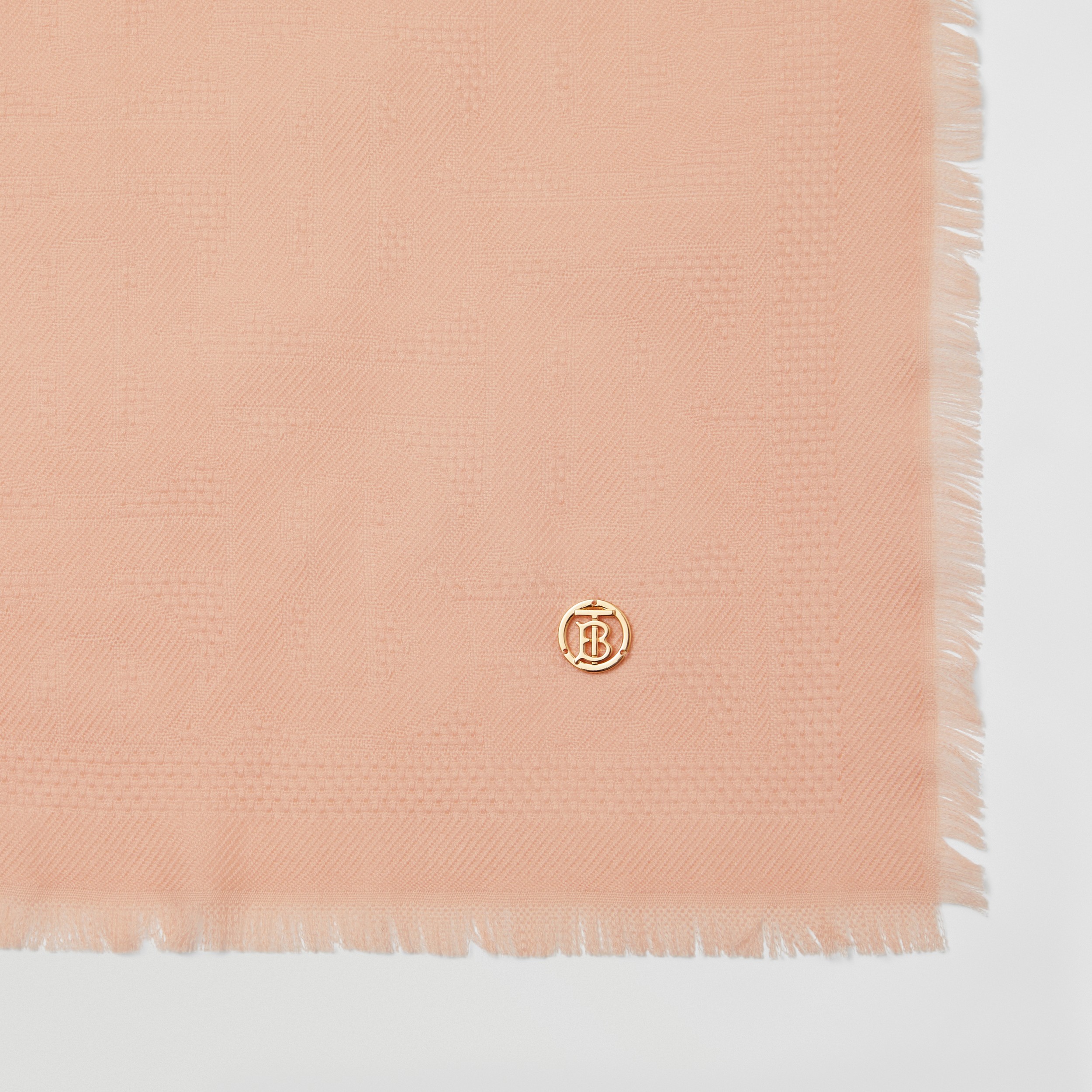 Monogram Cashmere Jacquard Scarf in Pale Blush | Burberry® Official - 2