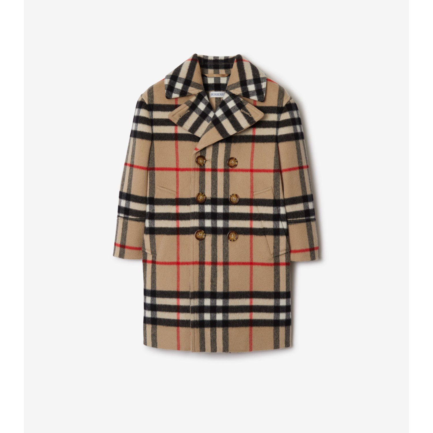 Burberry check on sale wool coat