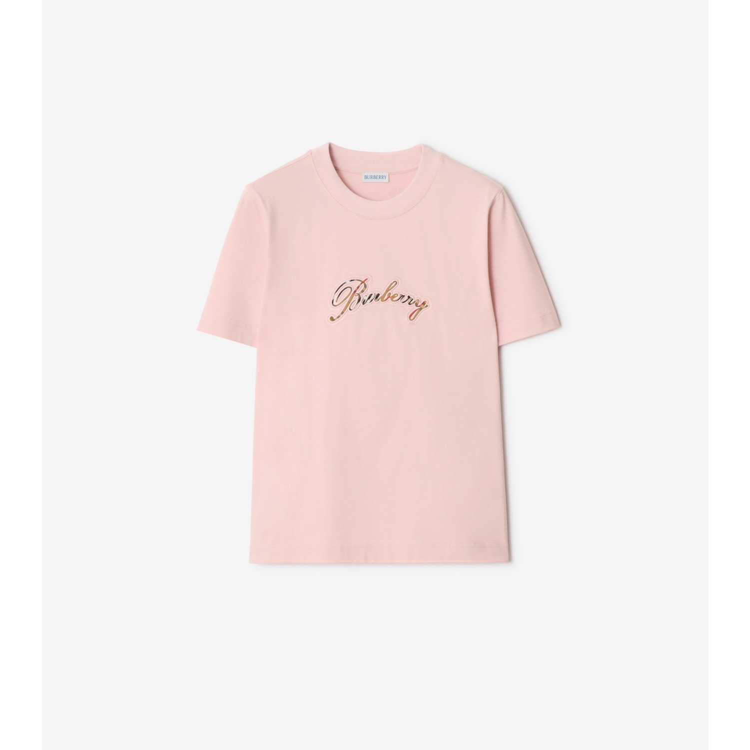 Check Cursive Logo Cotton T-shirt